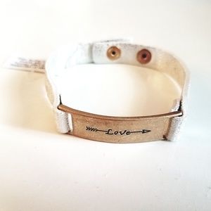 Silver Band Gold Plate LOVE Bracelet